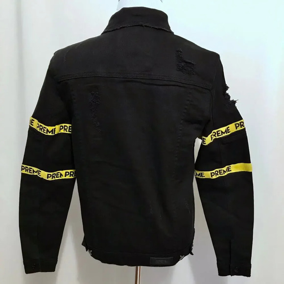 Preme NWOT Black Wash Jean Jacket Men M - Picture 12 of 16
